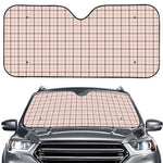 Pastel Pink And Black Tattersall Print Car Windshield Sun Shade