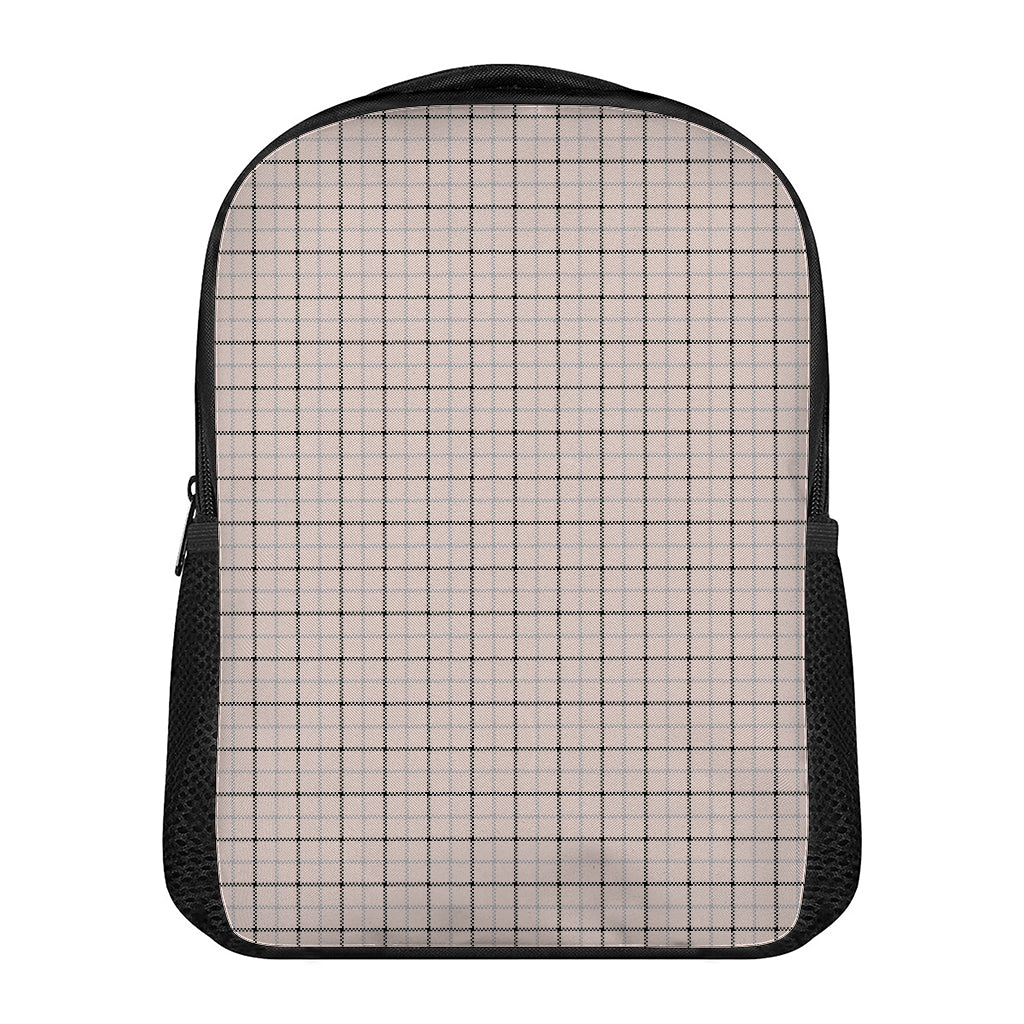 Pastel Pink And Black Tattersall Print Casual Backpack