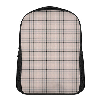 Pastel Pink And Black Tattersall Print Casual Backpack