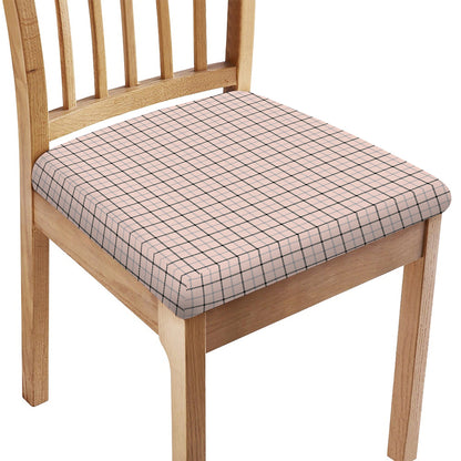 Pastel Pink And Black Tattersall Print Chair Cushion Cover