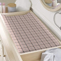 Pastel Pink And Black Tattersall Print Changing Pad Cover