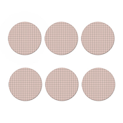 Pastel Pink And Black Tattersall Print Coaster Set
