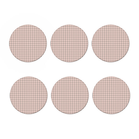 Pastel Pink And Black Tattersall Print Coaster Set