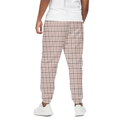Pastel Pink And Black Tattersall Print Cotton Pants
