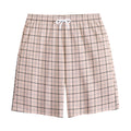 Pastel Pink And Black Tattersall Print Cotton Shorts