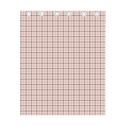 Pastel Pink And Black Tattersall Print Curtain