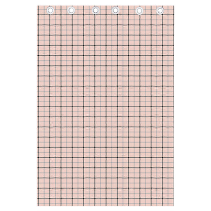 Pastel Pink And Black Tattersall Print Curtain