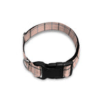 Pastel Pink And Black Tattersall Print Dog Collar