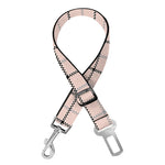 Pastel Pink And Black Tattersall Print Dog Seat Belt
