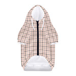 Pastel Pink And Black Tattersall Print Dog Zip Up Hoodie