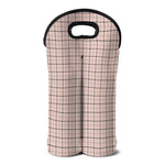 Pastel Pink And Black Tattersall Print Double Neoprene Wine Tote