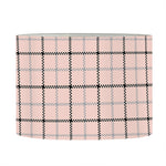 Pastel Pink And Black Tattersall Print Drum Lamp Shade