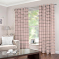Pastel Pink And Black Tattersall Print Extra Wide Grommet Curtains