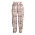 Pastel Pink And Black Tattersall Print Fleece Lined Knit Pants