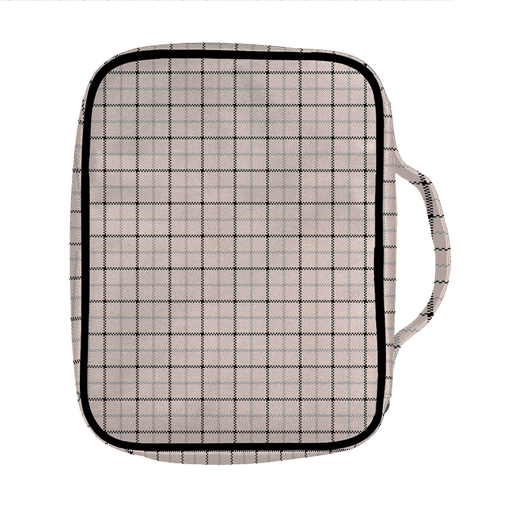 Pastel Pink And Black Tattersall Print Front Pocket Bible Bag