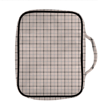 Pastel Pink And Black Tattersall Print Front Pocket Bible Bag