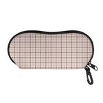 Pastel Pink And Black Tattersall Print Glasses Case