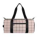 Pastel Pink And Black Tattersall Print Gym Bag