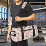 Pastel Pink And Black Tattersall Print Gym Bag