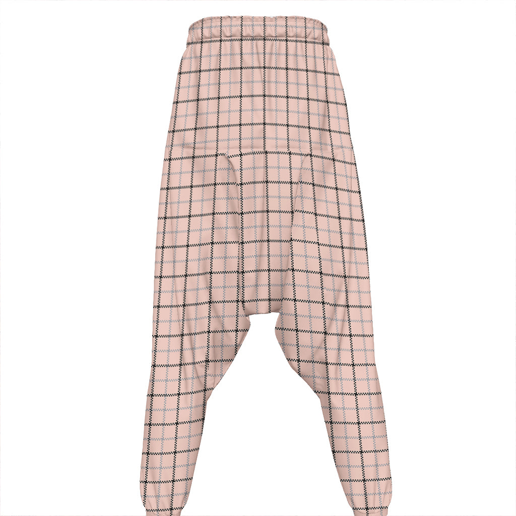 Pastel Pink And Black Tattersall Print Hammer Pants