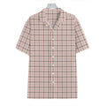 Pastel Pink And Black Tattersall Print Hawaiian Shirt