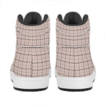 Pastel Pink And Black Tattersall Print High Top Leather Sneakers
