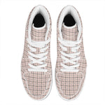 Pastel Pink And Black Tattersall Print High Top Leather Sneakers