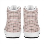 Pastel Pink And Black Tattersall Print High Top Leather Sneakers