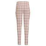 Pastel Pink And Black Tattersall Print High-Waisted Pocket Leggings