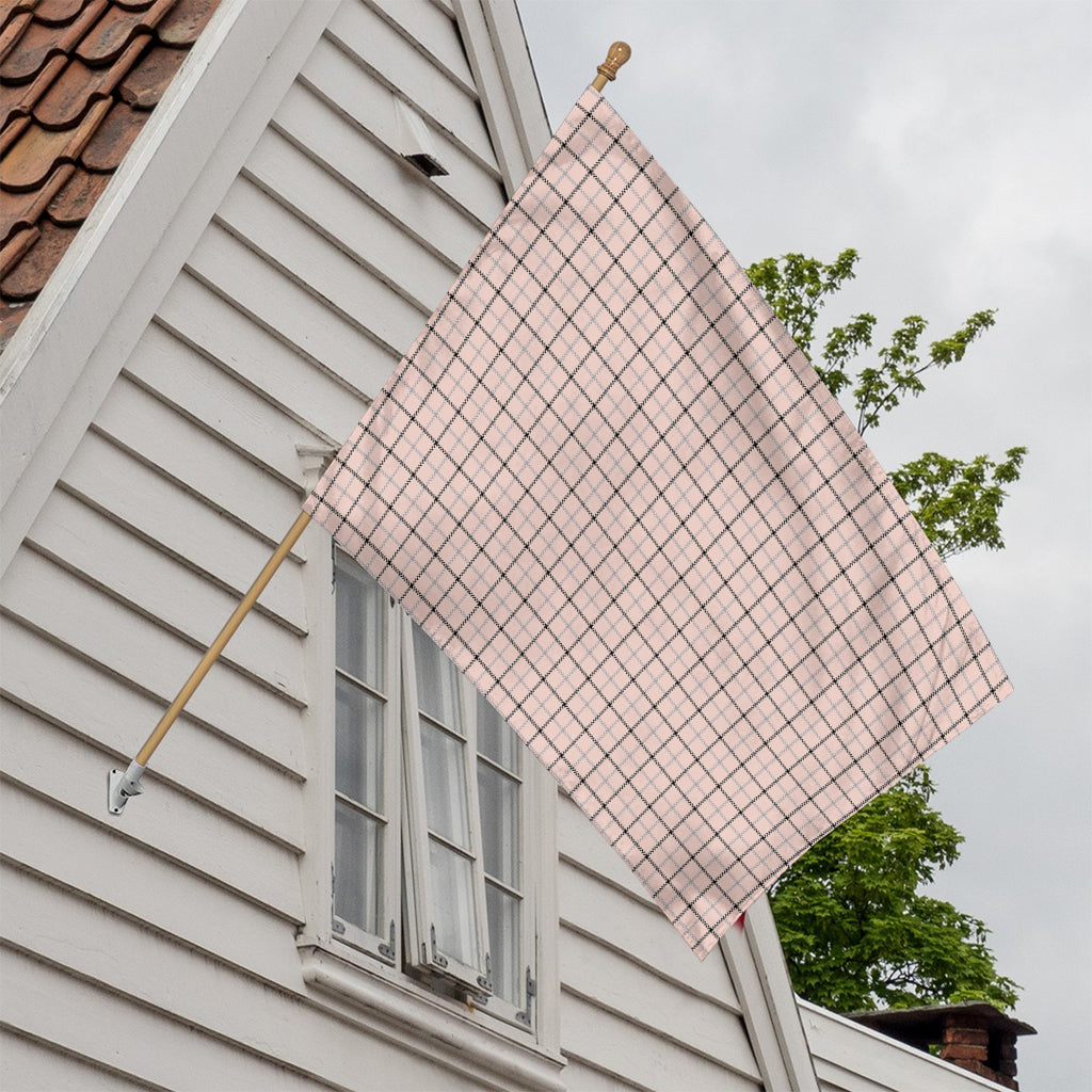 Pastel Pink And Black Tattersall Print House Flag