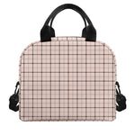 Pastel Pink And Black Tattersall Print Insulated Lunch Bag