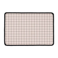 Pastel Pink And Black Tattersall Print Kitchen Mat