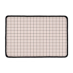 Pastel Pink And Black Tattersall Print Kitchen Mat