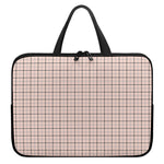 Pastel Pink And Black Tattersall Print Laptop Sleeve With Handle
