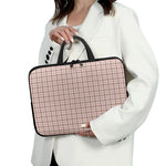 Pastel Pink And Black Tattersall Print Laptop Sleeve With Handle