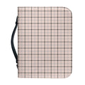 Pastel Pink And Black Tattersall Print Leather Bible Cover