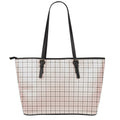 Pastel Pink And Black Tattersall Print Leather Tote Bag With Zipper