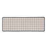 Pastel Pink And Black Tattersall Print Long Kitchen Mat