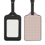 Pastel Pink And Black Tattersall Print Luggage Tag
