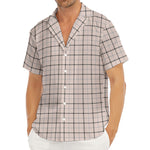 Pastel Pink And Black Tattersall Print Men's Deep V-Neck Shirt
