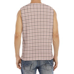 Pastel Pink And Black Tattersall Print Men's Fitness Tank Top