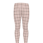 Pastel Pink And Black Tattersall Print Men's leggings