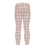 Pastel Pink And Black Tattersall Print Men's leggings