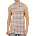 Pastel Pink And Black Tattersall Print Men's Muscle Tank Top