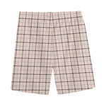 Pastel Pink And Black Tattersall Print Men's Sports Shorts