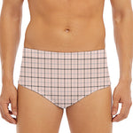 Pastel Pink And Black Tattersall Print Men's Triangle Swim Briefs