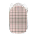 Pastel Pink And Black Tattersall Print Mesh Laundry Hamper