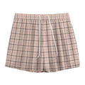 Pastel Pink And Black Tattersall Print Mesh Shorts