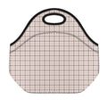 Pastel Pink And Black Tattersall Print Neoprene Lunch Bag