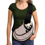 Pastel Pink And Black Tattersall Print Pet Sling Carrier